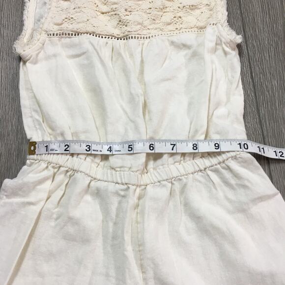 EUC Old Navy Sleeveless Crochet Romper Cream Girls M 8 - Picture 5 of 7